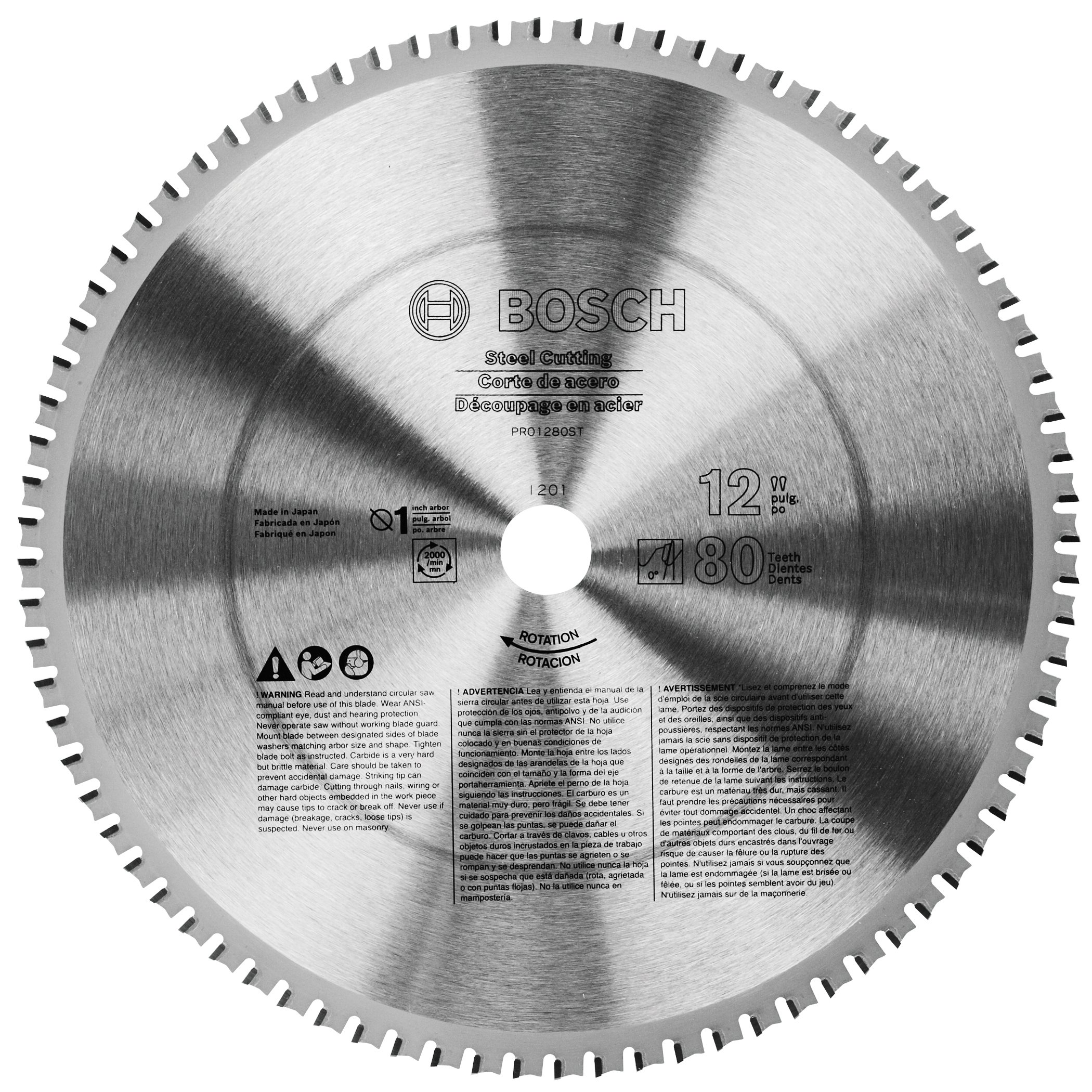 Bosch PRO1280ST 12 In. 80 Tooth Edge Circular Saw Blade for Ferrous Metal Cutting