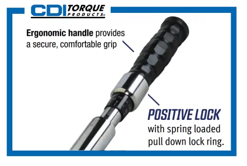 CDI 1503MFRPH Comfort Grip Dual Scale Micrometer Adjustable Click Style Torque Wrench - 1/2-Inch Drive - 20 to 150 ft. lb. Torque Range