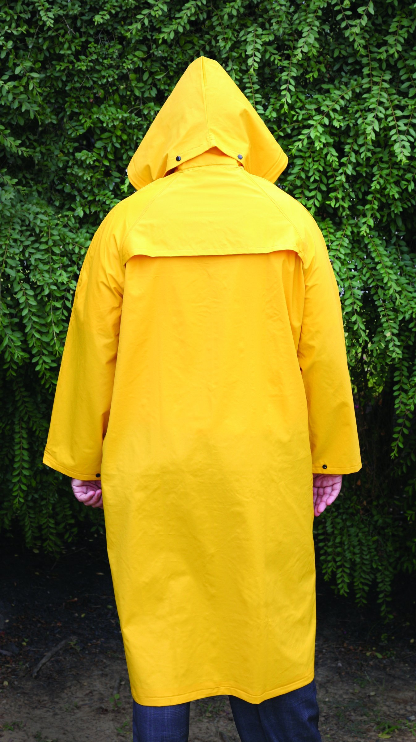 MCR Safety 200CM 49-Inch Classic PVC/Polyester Coat with Detachable Hood, Yellow, Medium