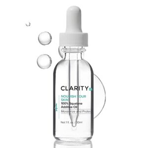 clarityrx nourish your skin 100% squalane moisturizing oil, natural plant-based anti-aging face oil with antioxidants for dry skin (1 fl oz)