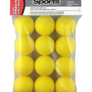 PrideSports Practice Golf Balls, Foam, 12 Count, Yellow