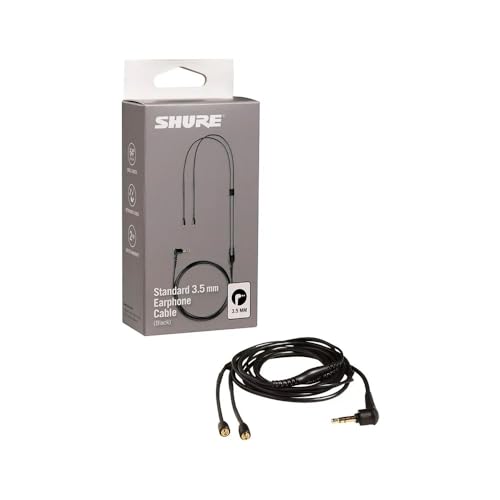 Shure Earphone Replacement Cable for SE Sound Isolating Earphones with MMCX Connection Detachable Cables (SE215, SE315, SE425, SE535, SE846) - 64-inches Long, Black (EAC46BK)