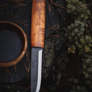 HELLE Knives - Viking - Fixed Blade - Historic Knife - Birch Wood Handle - H3LC Stainless Steel - Stick Tang - Made in Norway