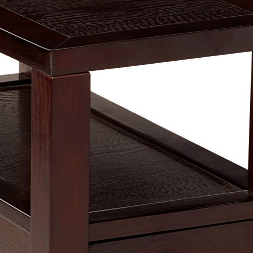 Crown Mark Matthew Chair Side Table, Espresso