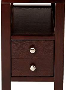 Crown Mark Matthew Chair Side Table, Espresso