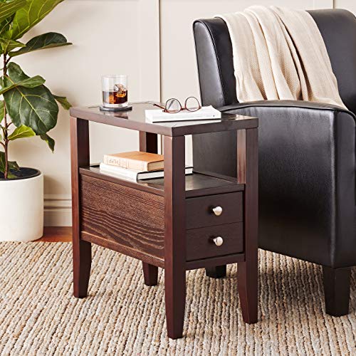 Crown Mark Matthew Chair Side Table, Espresso