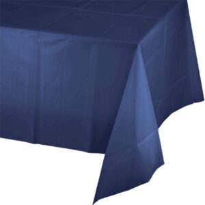 creative converting plain 54" x 108", plastic, covers an 8' banquet table-navy