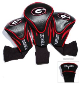 team golf ncaa georgia bulldogs contour golf club headcovers (3 count) numbered 1, 3, & x, fits oversized drivers, utility, rescue & fairway clubs, velour lined for extra club protection