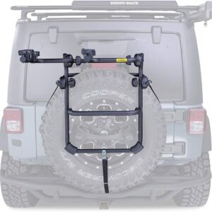 Rhino-Rack Spare Tire Bike Rack, 2 Bike Carrier, Holds Many Types of Bikes, Black (RBC025)