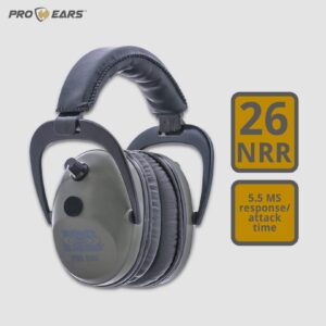 Pro Ears PT300G Pro Tac 300, Noise Reduction Rating 26DB, Green, Adult