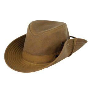 Outback Trading Standard 1497 River Guide UPF 50 Waterproof Breathable Outdoor Cotton Oilskin Hat, Field Tan, Large