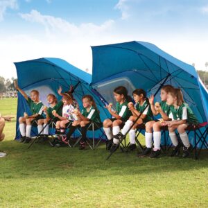 Sport-Brella Super-Brella SPF 50+ Sun and Rain Canopy Umbrella for Camping, Beach and Sports Events (8-Foot, Blue)