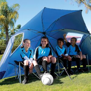 Sport-Brella Super-Brella SPF 50+ Sun and Rain Canopy Umbrella for Camping, Beach and Sports Events (8-Foot, Blue)