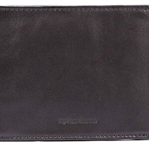 Big Skinny Men's Slimline Leather Bi-Fold Slim Wallet, Holds Up to 25 Cards, One Size, Black