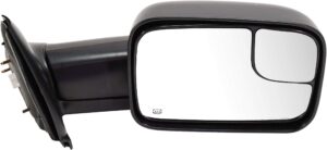 kool vue right power heated towing door mirror compatible with dodge ram 1500 2002-2008 without signal light & puddle lamp textured standard cab