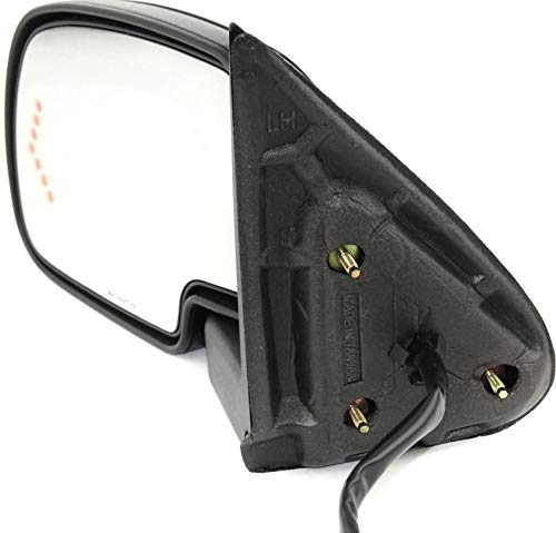 Kool Vue Left Power Heated Mirror Compatible With Chevrolet Silverado 1500 2003-2006 Manual Fold With Signal Light & Puddle Lamp; Without Blind Spot, Memory & Auto-Dimming with 2 Caps Extended Cab