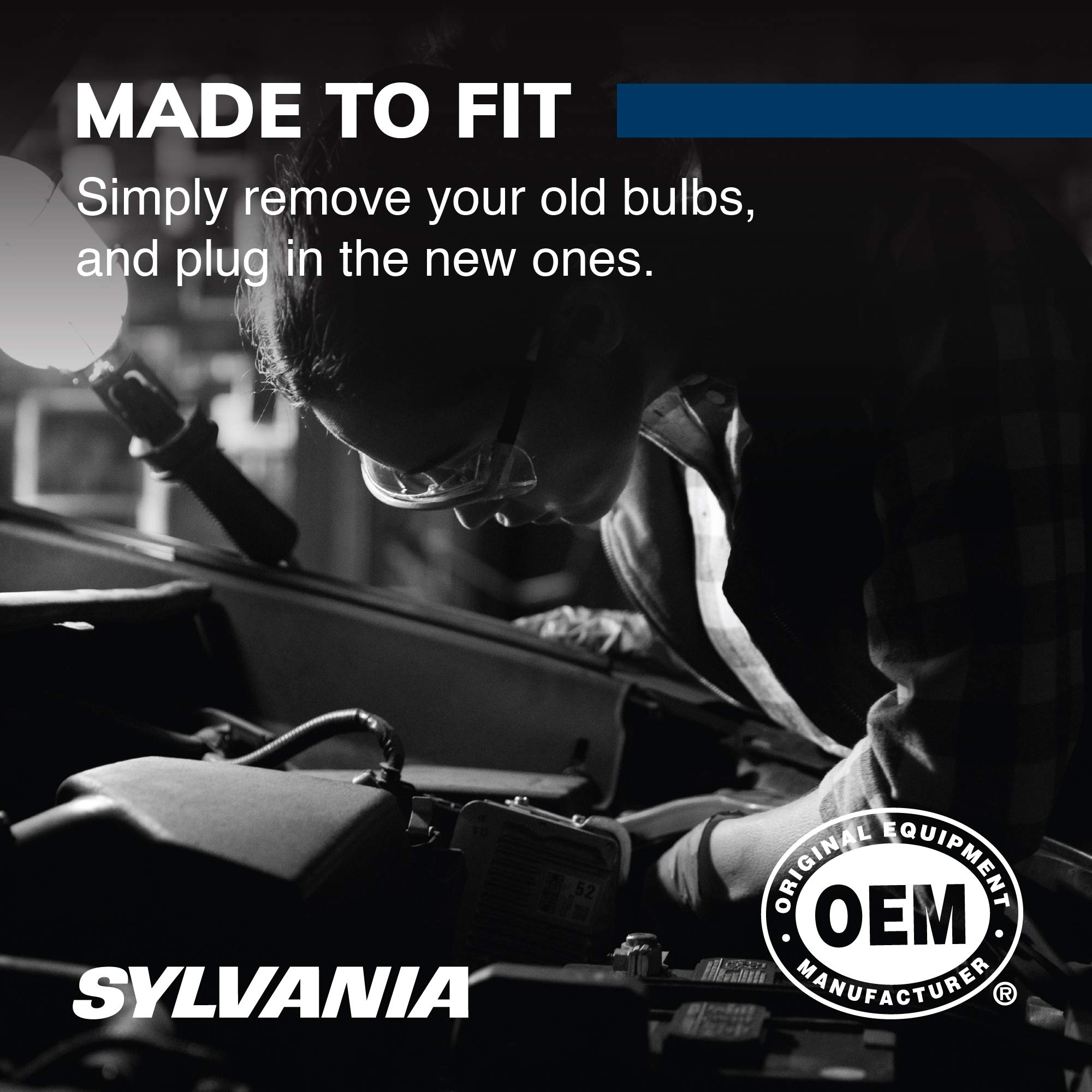 SYLVANIA - 7506 SilverStar Mini Bulb - Brighter and Whiter Light, Ideal for Daytime Running Lights (DRL) and Back-Up/Reverse Lights (Contains 2 Bulbs)