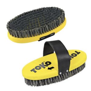 toko ski snowboard oval waxing brush 25mm steel wire bush with hand strap