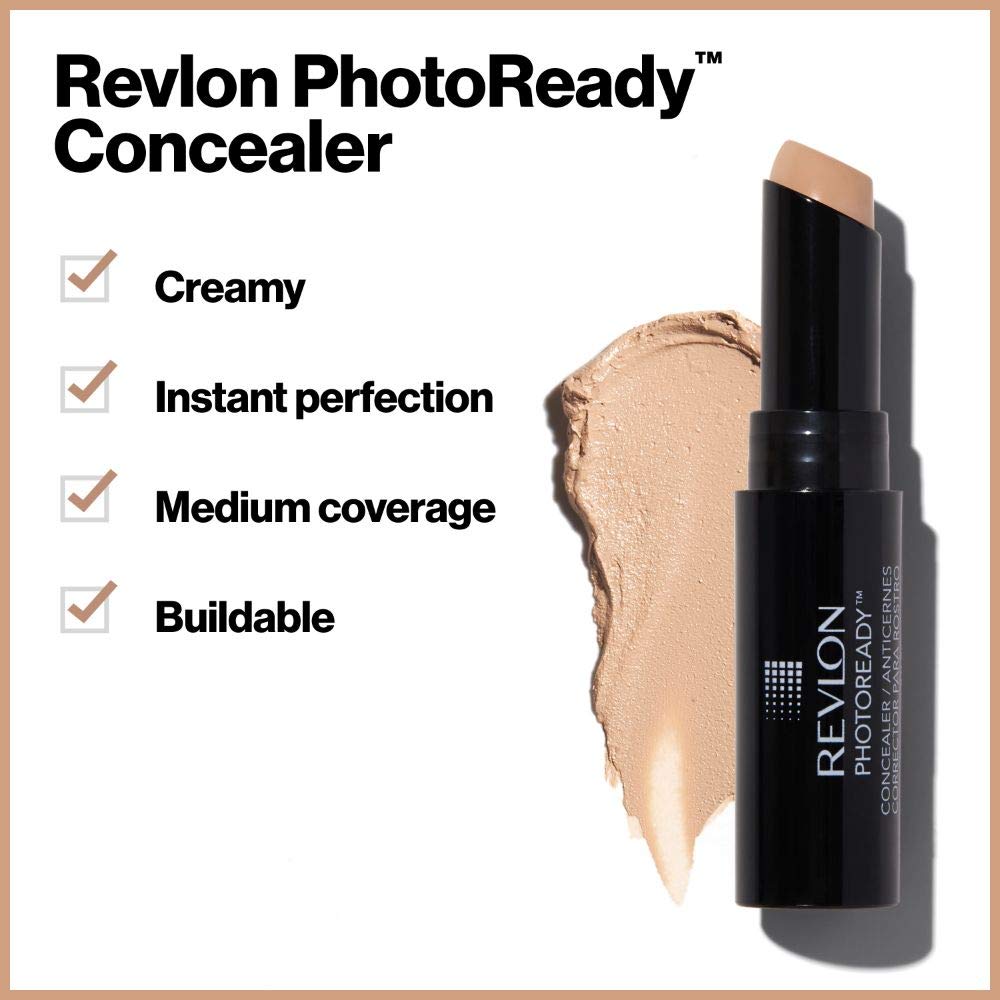 Revlon PhotoReady Concealer Stick, Creamy Medium Coverage Color Correcting Face Makeup, Deep (006), 0.16 oz