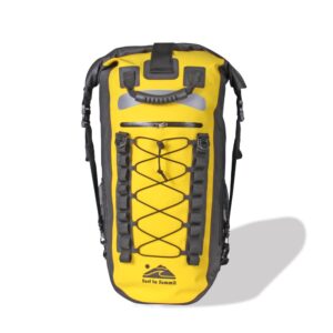 surf to summit inc. the mariner dry bag backpack, waterproof backpack, rolled down dry bag backpack, hiking backpack (yellow)