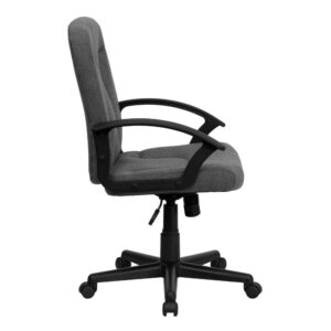 Flash Furniture Garver Mid-Back Gray Fabric Executive Swivel Office Chair with Nylon Arms