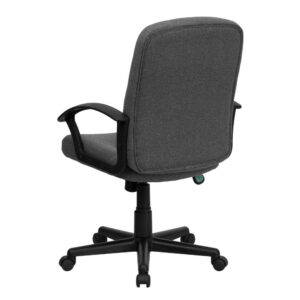 Flash Furniture Garver Mid-Back Gray Fabric Executive Swivel Office Chair with Nylon Arms