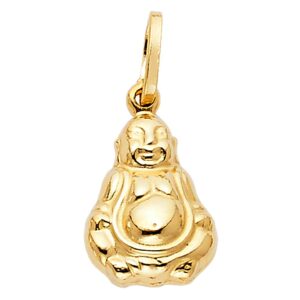 14k yellow gold buddha charm pendant