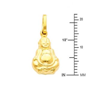 14k Yellow Gold Buddha Charm Pendant