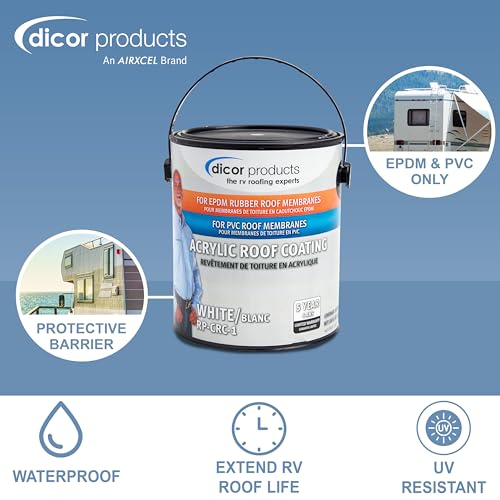 Dicor RP-CRC-1 EPDM Rubber Roof Acrylic Coating Part 2 - White, 1 Gallon