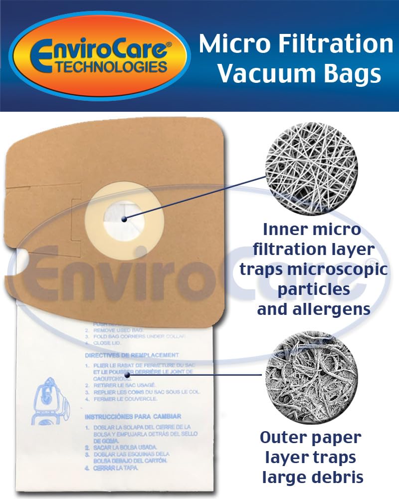 Envirocare Replacement Micro Filtration Vacuum Cleaner Bags made to fit Eureka Style MM 60297A Style-10. Replaces Part# 60295C Mighty Mite Vacuums 36 pack