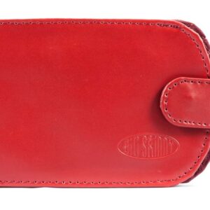 Big Skinny Women's Taxicat Leather Bi-Fold Slim Wallet, Holds Up to 25 Cards, Red