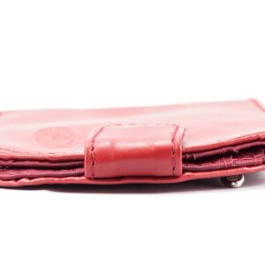 Big Skinny Women's Taxicat Leather Bi-Fold Slim Wallet, Holds Up to 25 Cards, Red