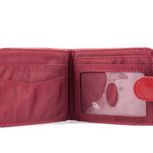 Big Skinny Women's Taxicat Leather Bi-Fold Slim Wallet, Holds Up to 25 Cards, Red