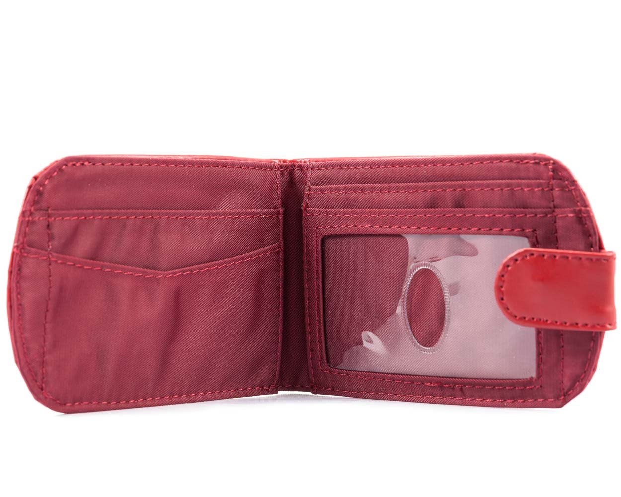 Big Skinny Women's Taxicat Leather Bi-Fold Slim Wallet, Holds Up to 25 Cards, Red