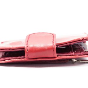 Big Skinny Women's Taxicat Leather Bi-Fold Slim Wallet, Holds Up to 25 Cards, Red