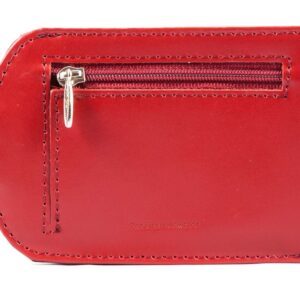 Big Skinny Women's Taxicat Leather Bi-Fold Slim Wallet, Holds Up to 25 Cards, Red