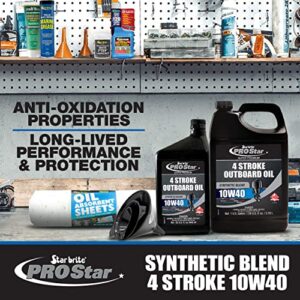 STAR BRITE Super Premium Synthetic Blend 4 Stroke Oil 10W 40 - High-Performance Marine Engine Oil for Outboards, Inboards, and Stern Drives - 1 Gallon (028200)