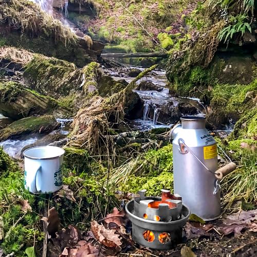 Trekker 20 oz. Anodized Aluminum Kelly Kettle® (0.6 ltr) Rocket Stove Boils water Ultra Fast with just sticks/twigs. Enables You to Rehydrate Food or Cook a Meal. For Camping, Fishing, Emergency