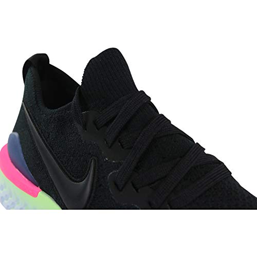 Nike Women's Epic React Flyknit 2 Running Shoe (7, Black/Saphire/Lime Blast)