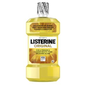 listerine original oral care antiseptic mouthwash with germ-killing formula to fight bad breath, plaque and gingivitis, 500 ml ( packs of 3)