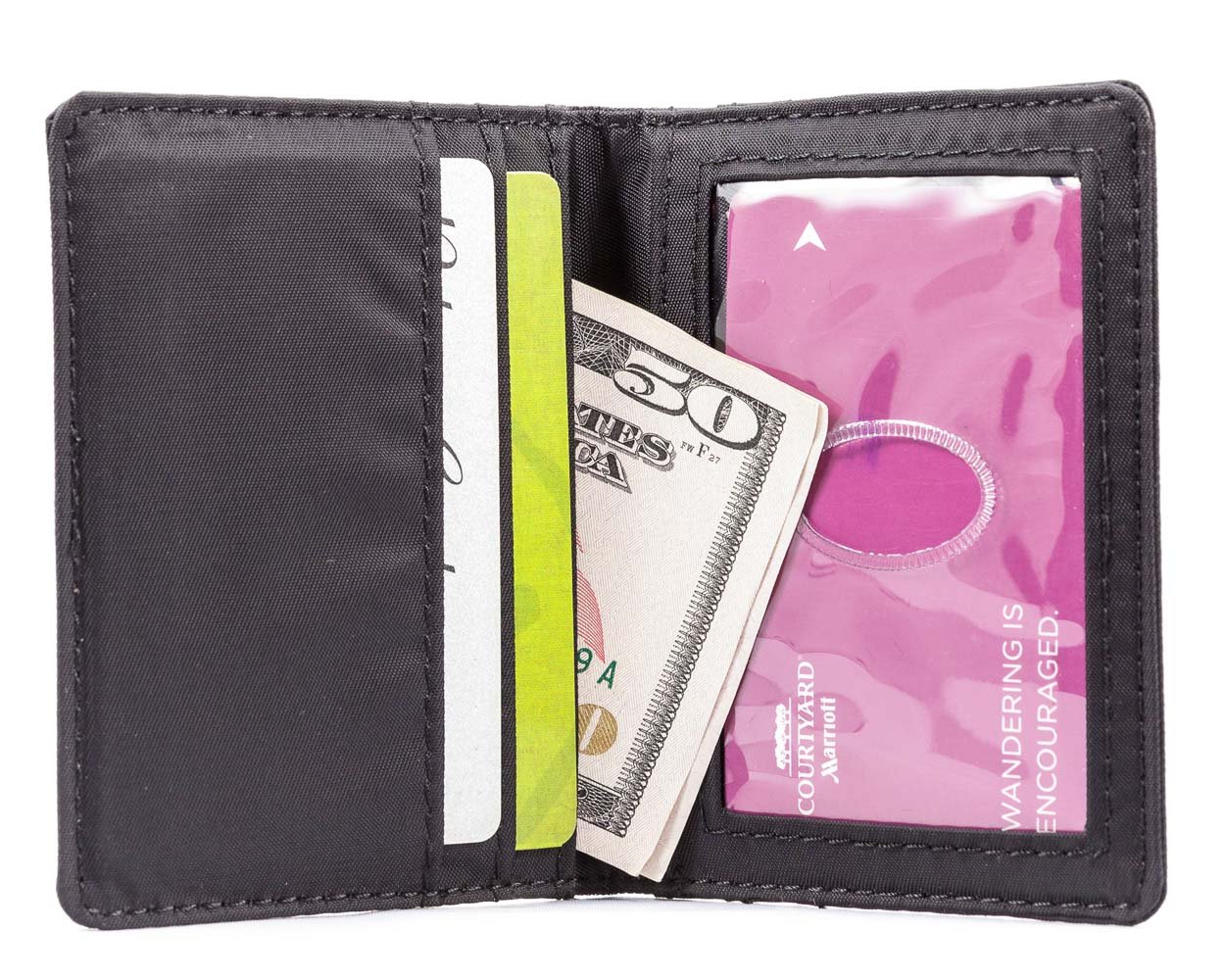 Big Skinny New Yorker Leather ID Slim Wallet, Holds Up to 24 Cards, Lightweight,Slim, Black