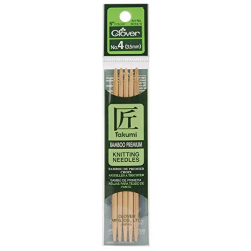 Clover Bamboo Double Point Knitting Needles 5" 5/Pkg-Size 5