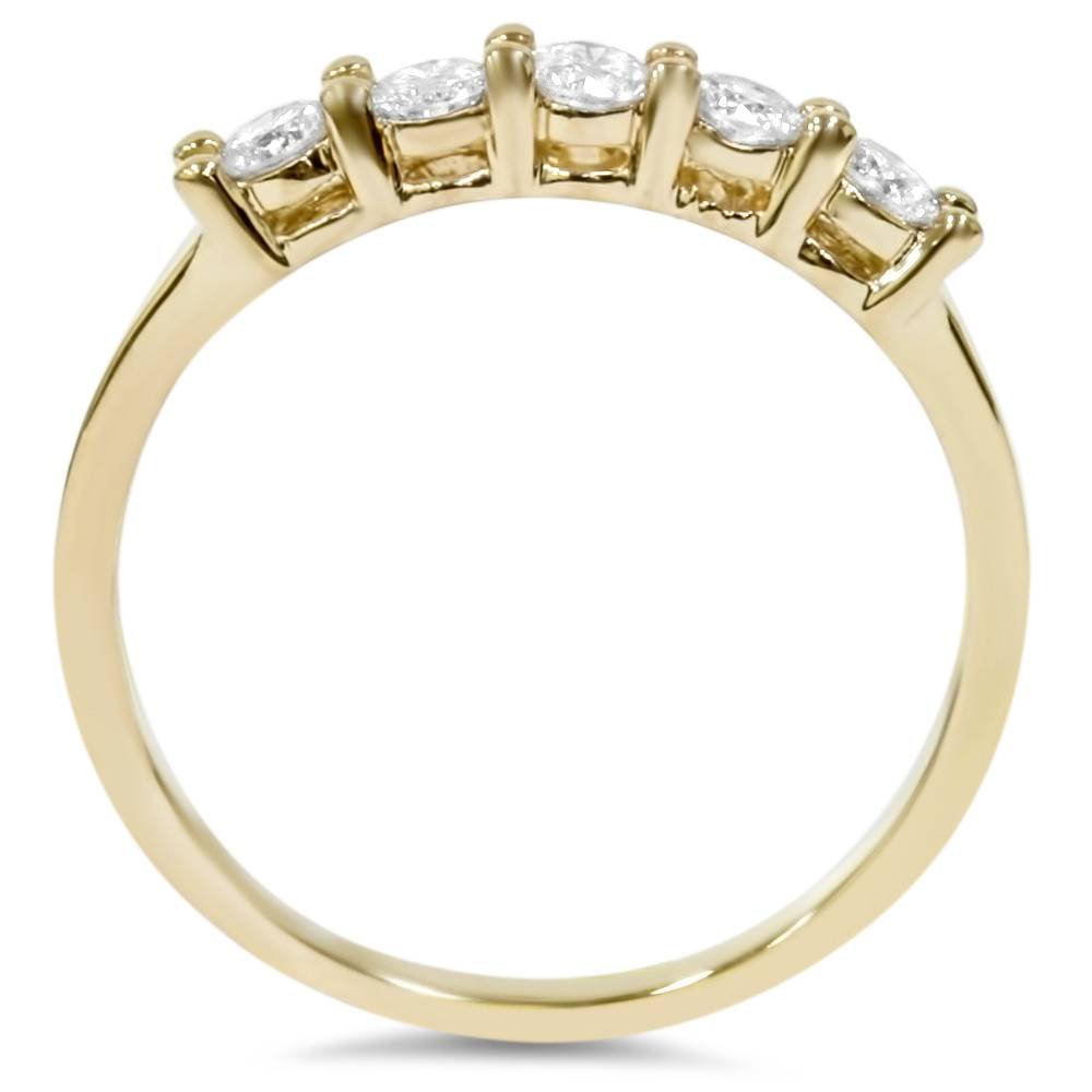 P3 POMPEII3 1 1/4ct Diamond Wedding 14k Yellow Gold Anniversary Ring 5-Stone High Polished - Size 8