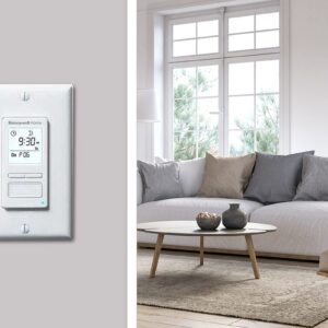 Honeywell Home RPLS740B ECONOswitch 7-Day Solar Programmable Switch, Lights and Motors, Indoor and Outdoor, Energy Saving