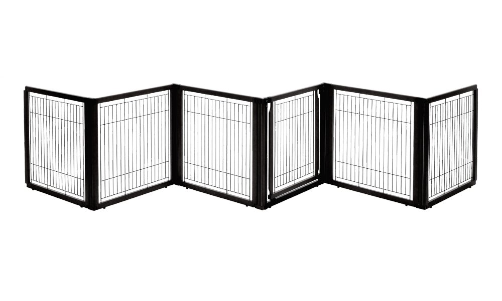 Richell Convertible Elite 6 Panel Pet Gate Black