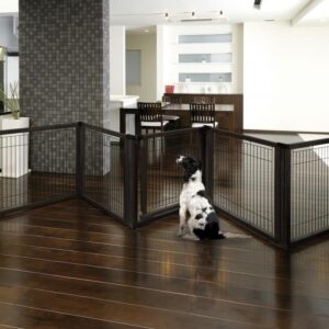 Richell Convertible Elite 6 Panel Pet Gate Black