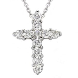 p3 pompeii3 1ct diamond cross pendant 14k white gold 1" tall