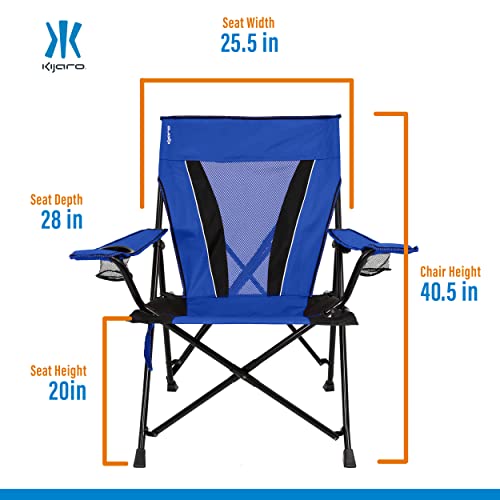 Kijaro Dual Lock Portable Camping Chairs - Enjoy the Outdoors with a Versatile Folding Chair, Sports Chair, Outdoor Chair & Lawn Chair - Dual Lock Feature Locks Position - Maldives Blue