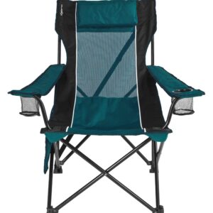 Kijaro Sling Folding Camping Chair - Enjoy The Outdoors in This Outdoor Chair with a Built-in Cup Holders and Side Organizer OR Side Cooler - Includes a Detachable Pillow