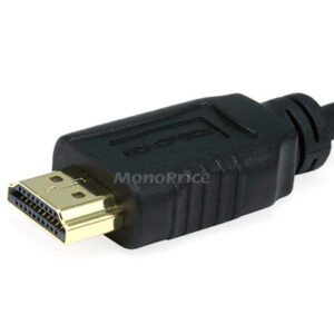 Monoprice High Speed HDMI to HDMI Micro Cable - 4K@24Hz, 10.2Gbps, 34AWG, Ferrite Core, Gold Plated Connectors, 3 Feet, Black